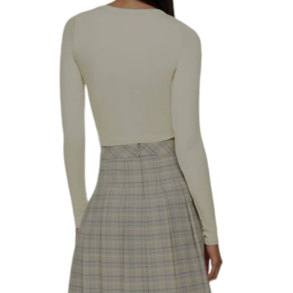 Aritzia Sunday Best SinchSeamless Ribbed Crew Longsleeve Top T-Shirt, Size XS - Picture 2 of 9
